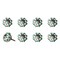 Homeroots 1.5" X 1.5" X 1.5" Hues Of White Green And Black Knobs, 8PK 321695 - alternate 3