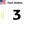 Aacc Self-Adhesive Vinyl Number: 3, Size: 6 cm. Color: Black Font: Anders, 24PK AACC-Anders-N3-Black-M6x24 - alternate 1