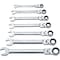 Vulcan Wrench Set, 7-Piece, Chrome Vanadium Steel, Mirror Polish, Silver, Specifications: SAE Measurement FPG7I - alternate 1