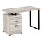 Homeroots 47" Taupe and Black Computer Desk With Three Drawers 333511 - alternate 4