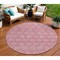 Homeroots 8' Pink And Purple Round Geometric Washable Indoor Outdoor Area Rug 613568 - alternate 1