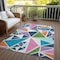 Homeroots 3' X 5' Dark Blue Green And Pink Geometric Washable Indoor Outdoor Area Rug 600408 - alternate 4