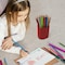 Acrimet Jumbo Pencil Holder Pen Cup Caddy Super Sized Desktop Organizer Solid Red 934.VM - alternate 3
