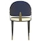 Leisuremod Aria Modern Dining Chair in Leather and Iron Legs with Curved Back in Blue AC45BU - alternate 4