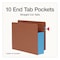 Pendaflex End Tab File Pocket, Blue Gusset, 3.5" Expansion, Letter Size, Brown/Blue, 10PK 1007026 - alternate 2