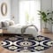 Homeroots 8' Black Ivory And Taupe Round Medallion Washable Indoor Outdoor Area Rug 589592 - alternate 4