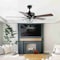 Jonathan Y Moravia 52" 5-Light Farmhouse Rustic Iron Star Shade LED Ceiling Fan With Remote, Black JYL9609A - alternate 7