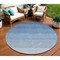 Homeroots 8' Blue And Gray Round Ombre Washable Indoor Outdoor Area Rug 595801 - alternate 1