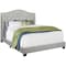 Homeroots Light Gray and Gray Wood Tufted Upholstered Queen Bed Frame with Nailhead Trim 333317 - alternate 7