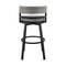 Homeroots 38" Light Gray Metal Swivel Low back Outdoor Bar Height chair with Footrest 490219 - alternate 4