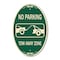 Signmission No Parking Tow Away Zone Green & Tan, 12 Inch X 18 Inch Designer, Heavy Gauge Aluminum A-OV-G-1218-9821 - alternate 1