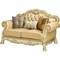 Homeroots 64in Bone And Gold Faux Leather Loveseat and Toss Pillows 515706 - alternate 3