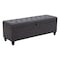 Homeroots 56in Gray and Black Fabric and Solid Wood Upholstered Bench 668861 - alternate 7