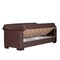 Homeroots 87" Brown Faux Leather Convertible Futon Sleeper Sofa And Toss Pillows With Storage 607105 - alternate 4