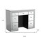 Homeroots 47" Silver Mirrored Glass and Faux Crystal Seven Drawer Vanity Table 632734 - alternate 5