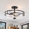 Vaxcel Grace 2-Light Semi-Flush Mount Ceiling Light, Matte Black, Clear Glass, 14.75-In. C0380 - alternate 4