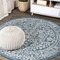 Jonathan Y Malta Bohemian Medallion Textured Weave Teal/Gray 8 ft Round Indoor/Outdoor Area Rug SMB104B-8R - alternate 1