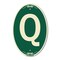Signmission Letter Q, 12 Inch X 18 Inch Architectural Oval, Heavy Gauge Aluminum A-OV-G-1218-22932 - alternate 1