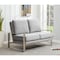 Leisuremod Jefferson Contemporary Velvet Loveseat with Silver Frame, Light Grey JAS53LGR - alternate 3