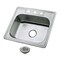 Kingston Brass 25-Inch Stainless Steel Self-Rimming Single Bowl Drop-In Kitchen Sink, 3-Hole with Strainer KGKTS25201 - alternate 1