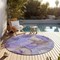 Homeroots 8' Round Gray and Purple Round Abstract Washable Non Skid Indoor Outdoor Area Rug 559528 - alternate 5