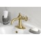 Kingston Brass One-Handle Single-Hole Bathroom Faucet with Knurled Handle and Push Pop-Up Drain, Brushed Brass KSD3547RKZ - alternate 2