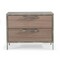 Homeroots 20" Brown And Gray Solid and Manufactured Wood Two Drawer Nightstand 491580 - alternate 1