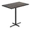 Flash Furniture Bennett 30 in x 48 in Solid Wood Indoor Tabletop in Dark Brown with 23.5 in x 29.5 in Bar Height GSF-REC3048-DKBRN-T2230B-GG - alternate 1