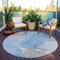 Homeroots 8' Sky Blue Gray And Ivory Round Abstract Washable Indoor Outdoor Area Rug 617421 - alternate 4