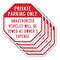 Signmission Private Parking Only Unauthorized V, 10 inch X 10 inch, Aluminum Metal Signs, 5PK OC-A-5Pack-10-173 - alternate 1