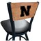 Holland Bar Stool Co 36" Blk Wrinkle Nebraska Swivel Bar Stool, Laser Engraved Back L03836BWMedMplANebrUnBlkVinyl - alternate 1