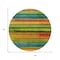 Homeroots 8' Green Teal Blue And Copper Round Striped Washable Indoor Outdoor Area Rug 631211 - alternate 5