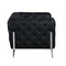 Homeroots 93" Black Italian Leather Chesterfield Sofa With Silver Legs 476526 - alternate 5