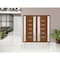 Vdomdoors Front Exterior Prehung Metal-Plastic Double Doors / MANUX 8088 Walnut / 2 Sidelites Exterior WindoW MANUX8088DEXD-WLN-RH-W14+72+14xH80 - alternate 2