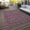 Homeroots 9' X 12' Merlot Mauve And Ivory Floral Washable Indoor Outdoor Area Rug 581904 - alternate 3