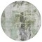 Homeroots 8' Mint Green Ivory And Gray Round Abstract Washable Indoor Outdoor Area Rug 603145 - alternate 5