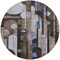 Homeroots 8' Brown Gray And Blue Round Geometric Washable Indoor Outdoor Area Rug 604496 - alternate 6