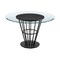 Homeroots 48" Clear And Black Glass And Iron Pedestal Base Round Top Dining Table 569436 - alternate 6