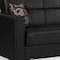 Homeroots 87" Black Faux Leather Convertible Futon Sleeper Sofa And Toss Pillows With Storage 607088 - alternate 3