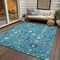 Homeroots 3' X 5' Teal Blue Purple And Ivory Oriental Washable Indoor Outdoor Area Rug 598076 - alternate 7
