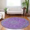 Homeroots 8' Purple And Gray Round Medallion Washable Indoor Outdoor Area Rug 616294 - alternate 3