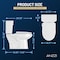 Anzzi Garden 12in 2pc 1.28 GPF Siphon Elongated Ceramic Toilet, White Soft Close Seat, ADA height Included TL-AZ070 - alternate 4