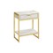 Homeroots 24" Gold And Beige Wood And Metal End Table With Drawer And Shelf 333229 - alternate 1