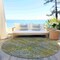 Homeroots 8' Gray Lime Green And Silver Round Polka Dot Washable Indoor Outdoor Area Rug 614679 - alternate 3