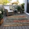 Homeroots 9' X 12' Fern Green Black And Terra Cotta Striped Washable Indoor Outdoor Area Rug 605983 - alternate 3