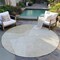 Homeroots 8' Beige Khaki And Taupe Round Abstract Washable Indoor Outdoor Area Rug 582880 - alternate 4