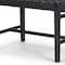 Homeroots 52in Black Genuine Leather and Solid Wood Upholstered Bench 606747 - alternate 3