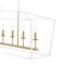 Jonathan Y Pagoda 49" 6-Light Classic Traditional Metal Linear Cage Lantern LED Pendant, White/Brass Gold JYL7439E - alternate 9