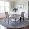 Homeroots 8' Sky Blue Purple And Gray Round Floral Washable Indoor Outdoor Area Rug 604098 - alternate 5