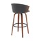 Armen Living Diana 30in Swivel Walnut Wood Bar Stool in Gray Faux Leather LCDIBAWAGRY30 - alternate 5
